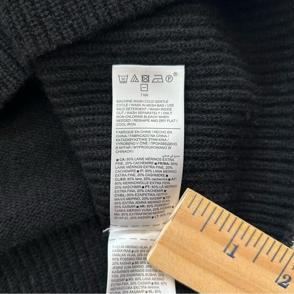 Athleta Alpine Turtleneck Sweater Wool & Cashmere Blend Black Large - Picture 9 of 11